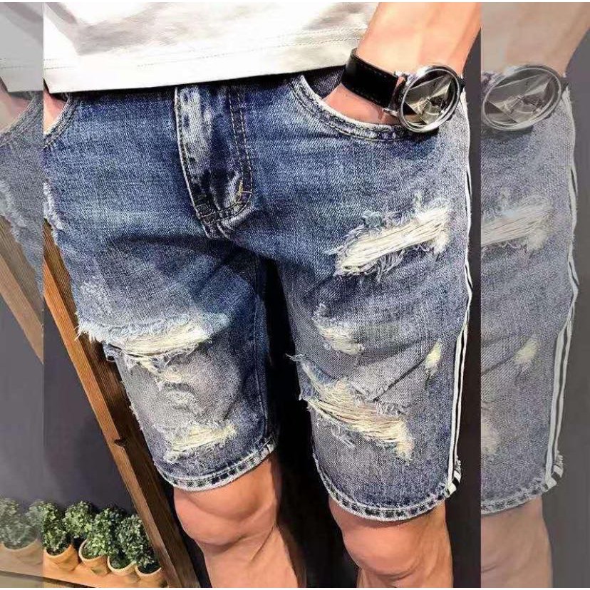 GK# Tattered denim short for men | Shopee Philippines