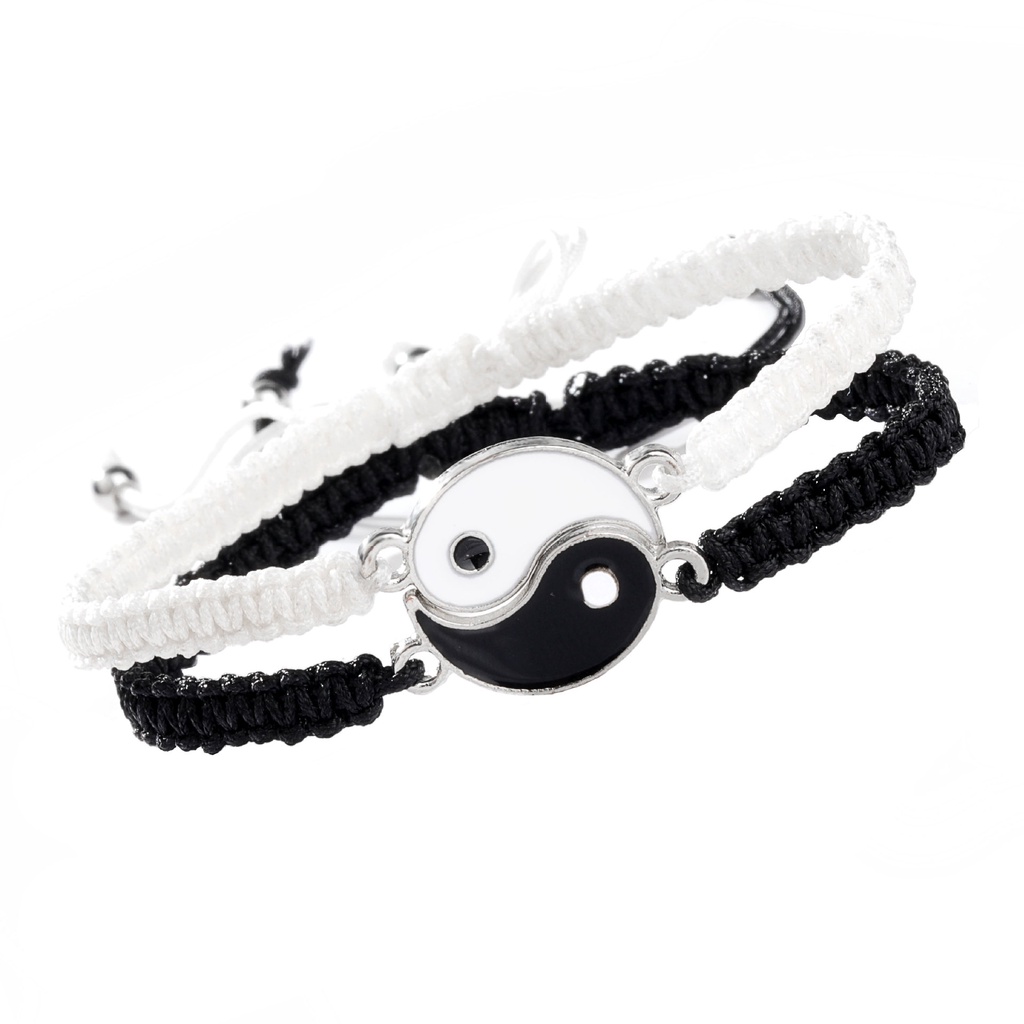 Best Friend Bracelets for 2 Matching Yin Yang Adjustable Cord
