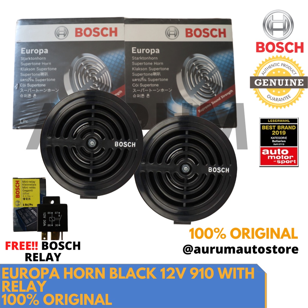 Bosch Europa horn Black with relay 12V 910 Bosch Horns Shopee Philippines