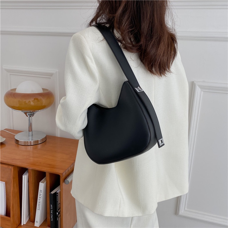Korea INS Simple Saddle Bag Single Shoulder Underarm Bag | Shopee ...