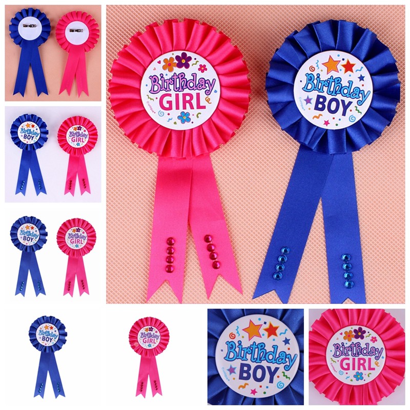 SHKING Birthday Girl Boy Award Ribbon Rosette Badge Pin Children’s Party Favors Shopee Philippines