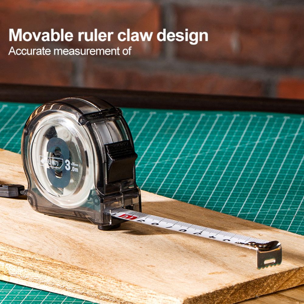 Deli 3/5/7.5M Transparent Industrial Steel Measuring Tape Portable Self Lock Tape Measure Meter