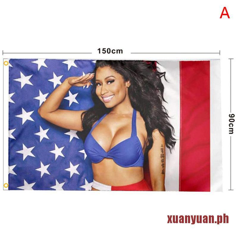 Xuan 3x5ft Nicki Minaj Rap Sexy Usa Flag Music Singer Star Silk Fabric Art Banne Shopee 