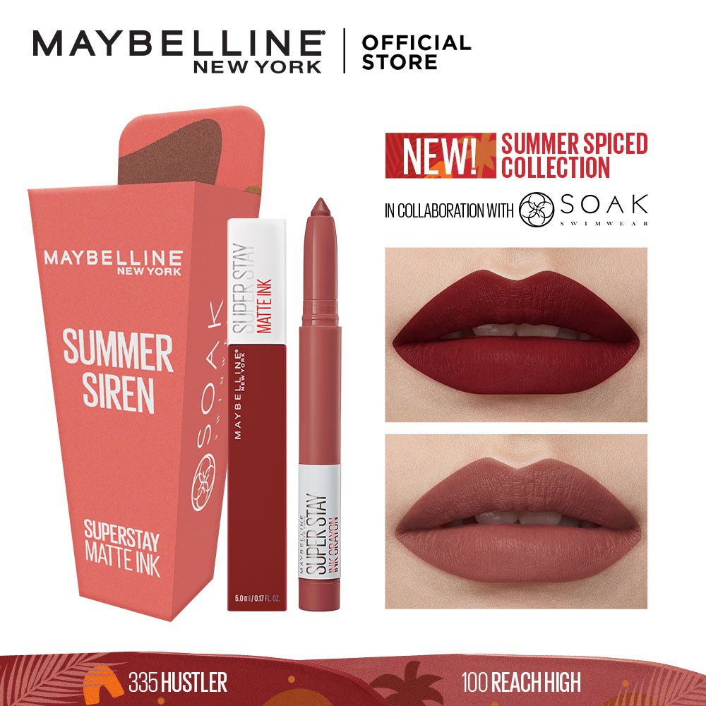 Focallure Maybelline Superstay Matte Ink + Crayon Summer Spiced 