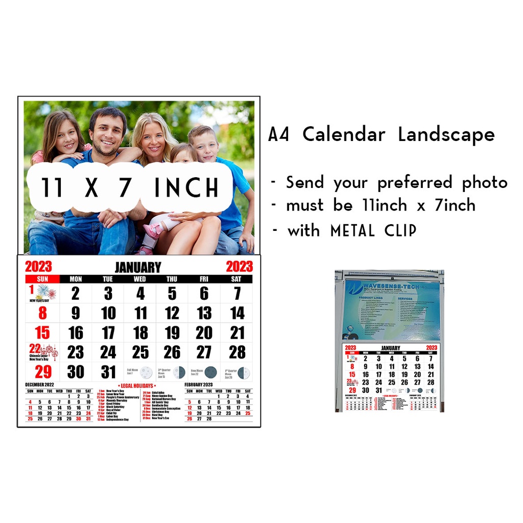 A3 size 2024 CALENDAR WITH METAL CLIP Strictly NO CANCELLATION Shopee