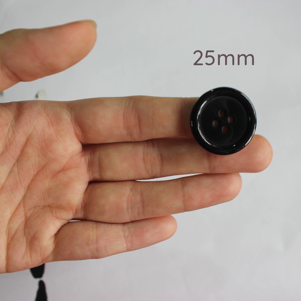 4-Hole Round Black Plastic Buttons 8mm / 11mm / 15mm / 18mm / 19mm ...