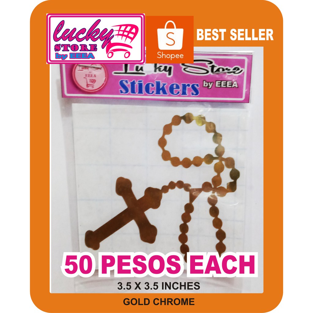 HOLY ROSARY GOLD COLOR STICKER DECALS | Shopee Philippines