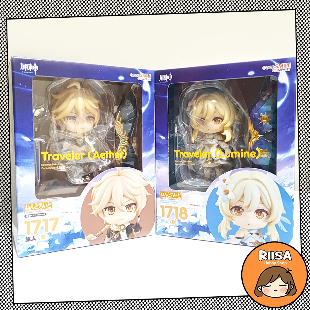 Nendoroid Traveler Aether And 1718 Nendoroid Traveler Lumine Genshin Impact Nendoroid Bundle 