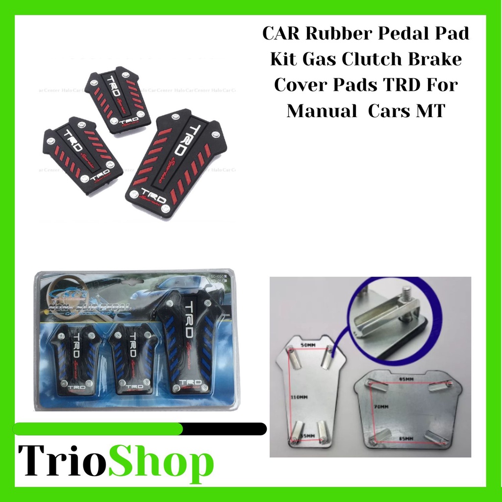 CAR Rubber Pedal Pad Kit Gas Clutch Brake Cover Pads TRD For Manual ...