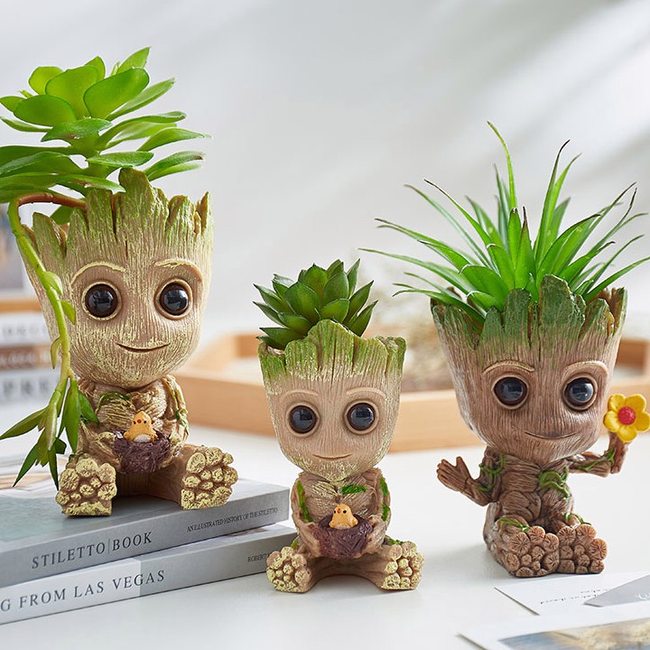 Flower pot tree man bird nest tree man Groot doll hand-made villain ...