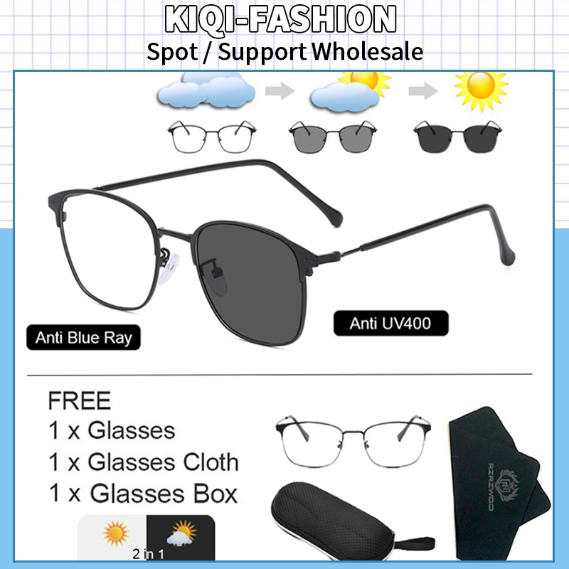 Photochromic Anti Radiation Eyeglasses For Men And Women Anti Uv 400 Replaceable Lens Shopee 1650