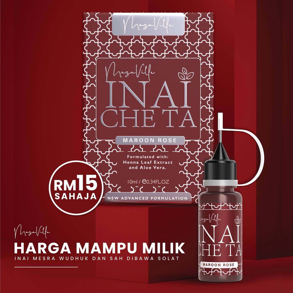 INAI CHE TA Instant Henna Maroon Mesra Wuduk Wudhu' Friendly Mudah ...