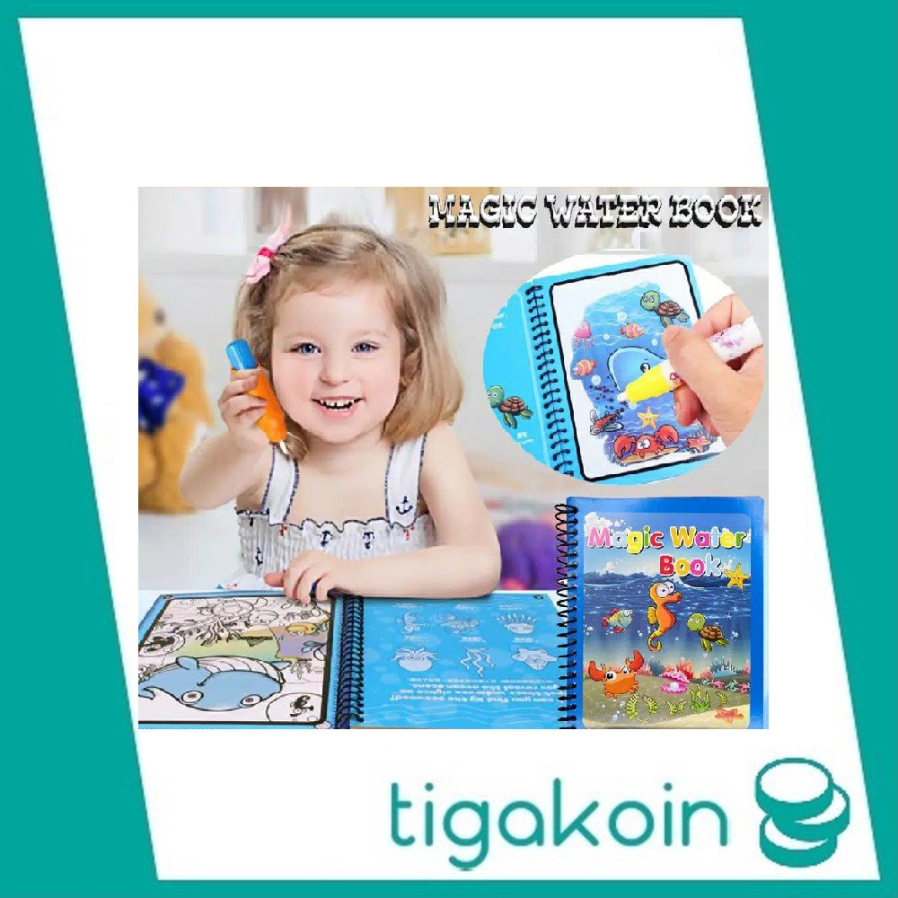 Magic WATER BOOK/WATER DRAWING/Children's Coloring BOOK MAGIC WATER Pen ...