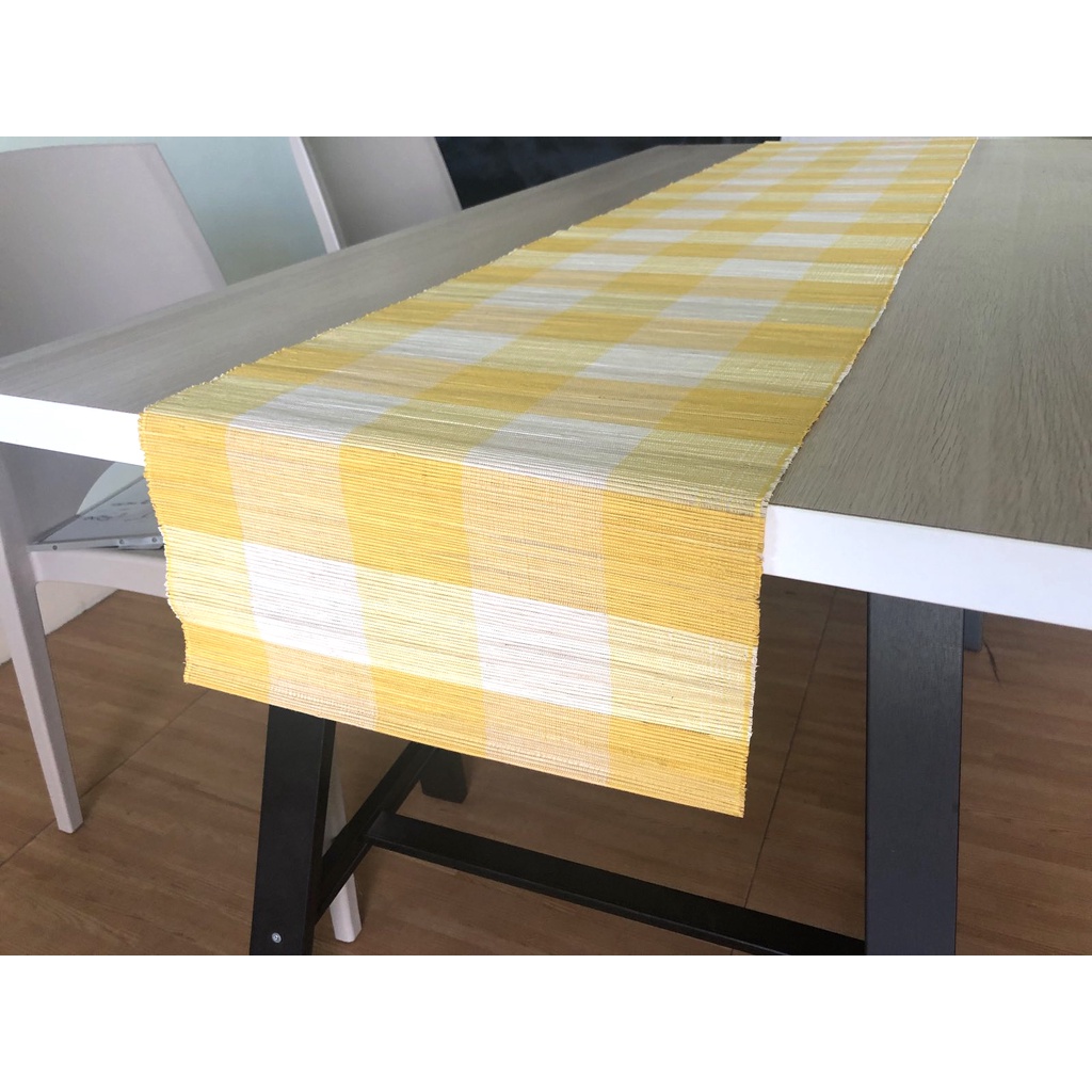 Handwoven Checkered Abaca Table Runner 13"x72" Shopee Philippines