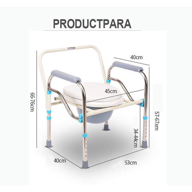 portable and adjustable commode chair bath chair with movable design
