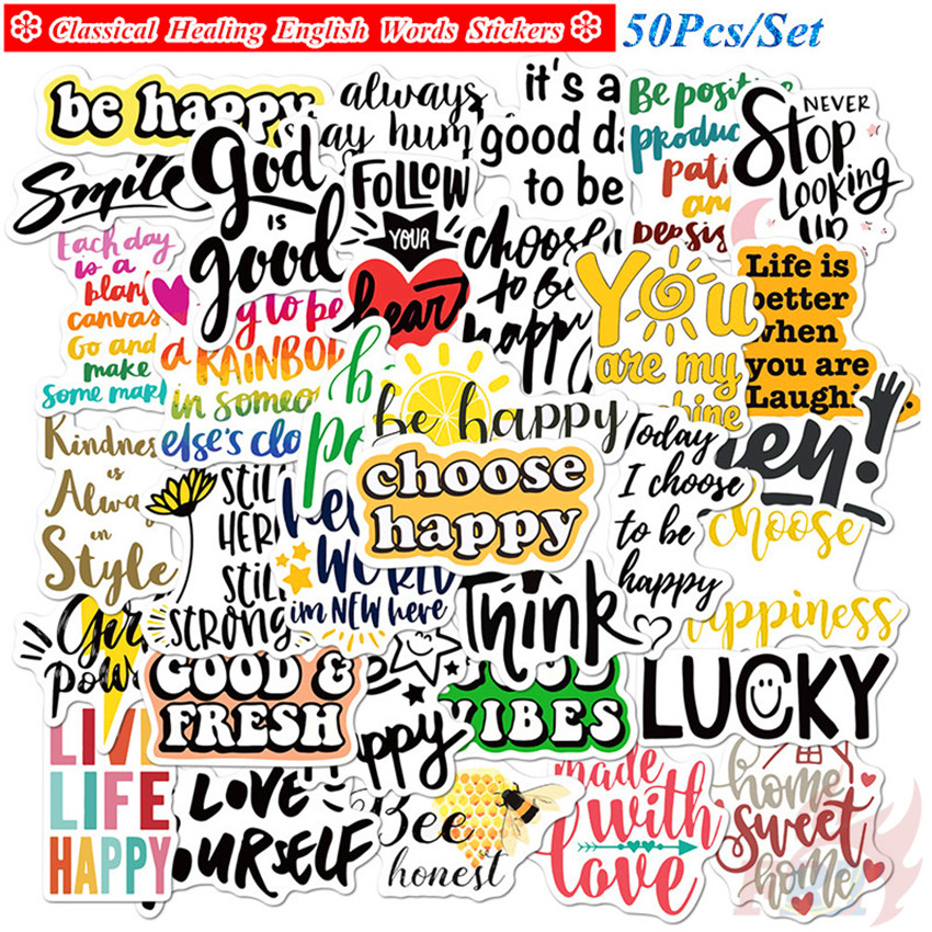 Classical Healing English Words Series 01 - Encouraging Words Stickers