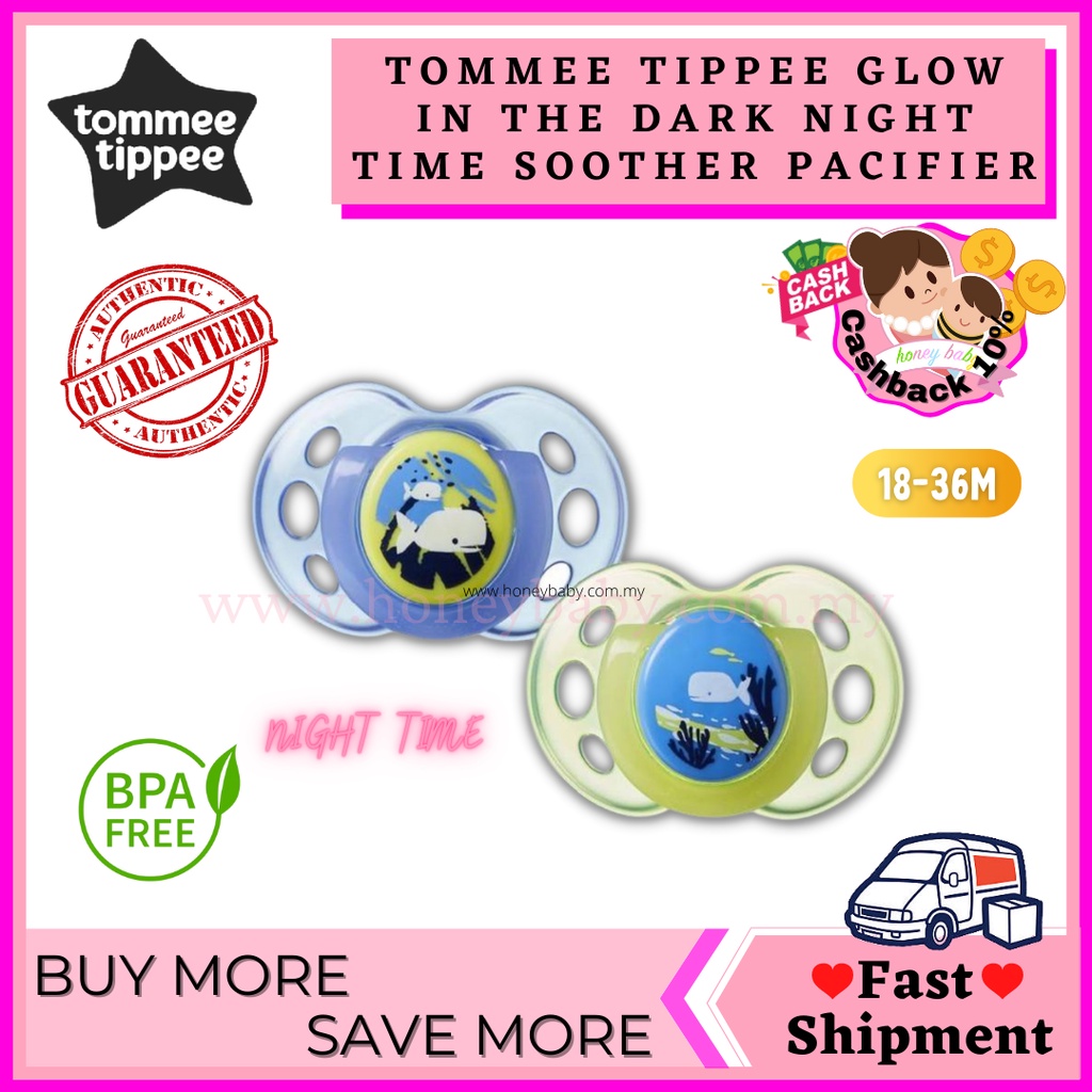 TOMMEE TIPPEE Glow In The Dark Night Time Soother Pacifier with 1836m