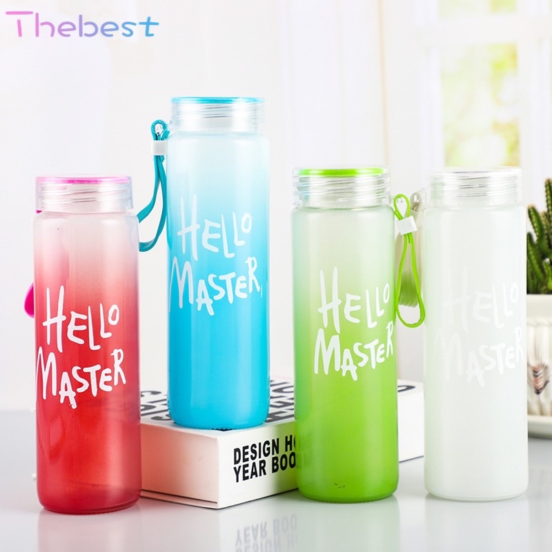 Thebest 480ml Portable Gradient Color Frosted Water Tumbler Bottle ...