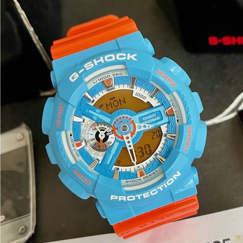 G shock blue online and orange