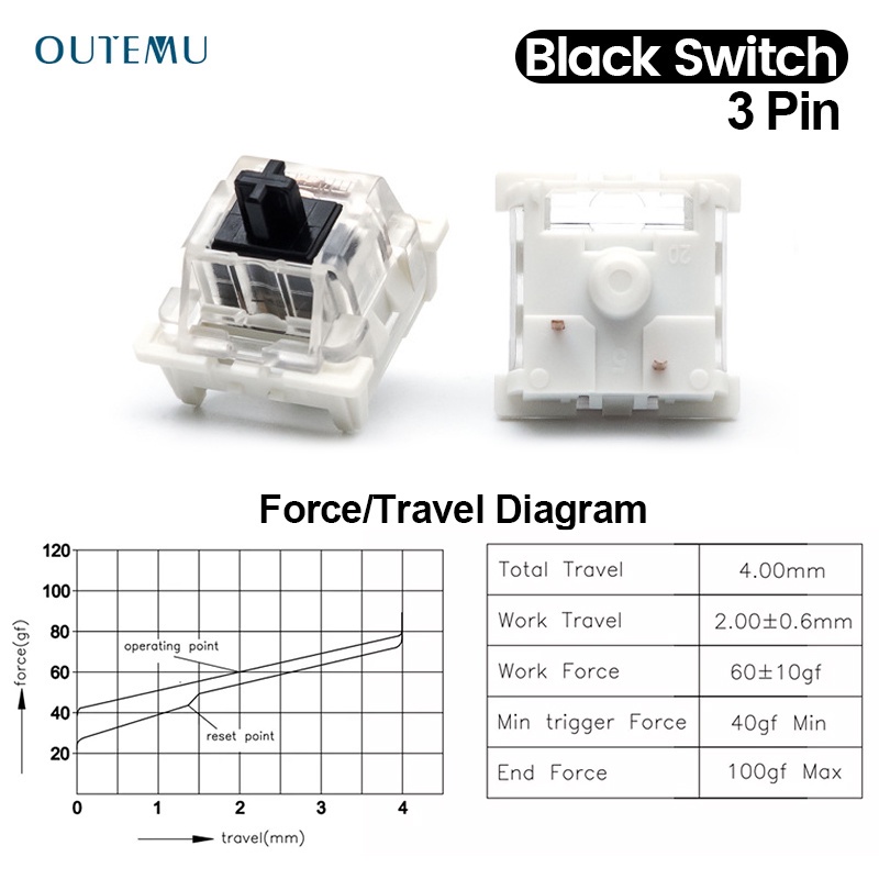 10 Pcs/box Outemu 3pin Switches Mechanical Keyboard Switches Brown Red ...