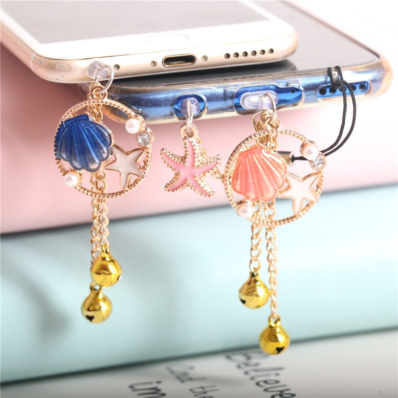Mobile Phone Anti-Dust Plug Shell Ocean Star Small Bell Universal ...