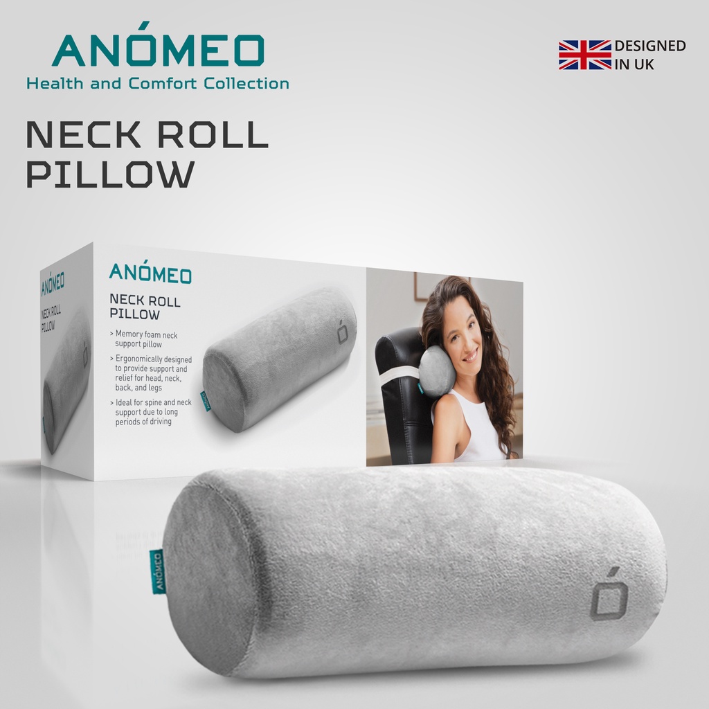 Anomeo Neck Roll Pillow Mini Back Support Pillow Memory Foam Cushion for Home Office Car Travel Shopee Philippines