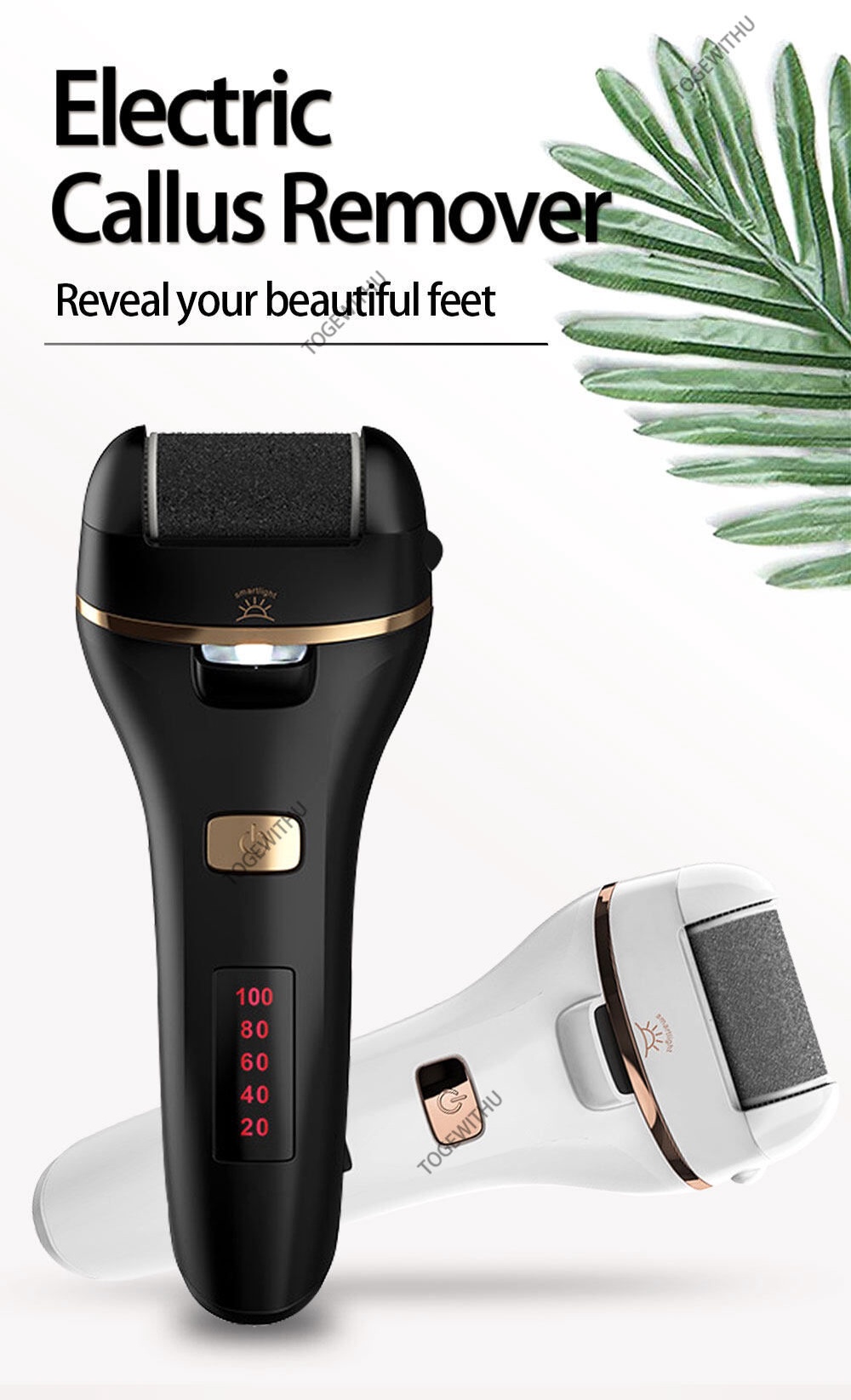 TOGEWITHU Electric Callus Remover For Feet, Rechargeable Foot Scrubber Foot  File Hard Skin Remover Pedicure Tools Set For Feet Waterproof Pedicure Kit  For Cracked Heels And Dead Skin With LED Light And