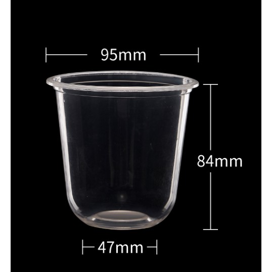 50pcs 95mm Milk Tea Cup U Cup Plastic Cup Coffee Cup Juice Cup With Hard Lid 12oz16oz22oz 6702