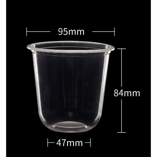 50pcs 95mm Milk Tea Cup U cup Plastic Cup Coffee Cup Juice Cup With ...