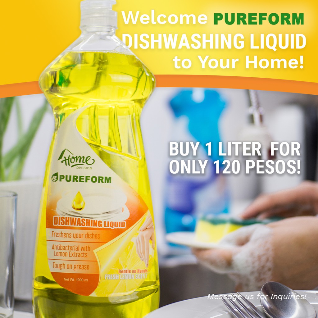 Pureform Dishwashing Liquid Lemon 1L | Shopee Philippines