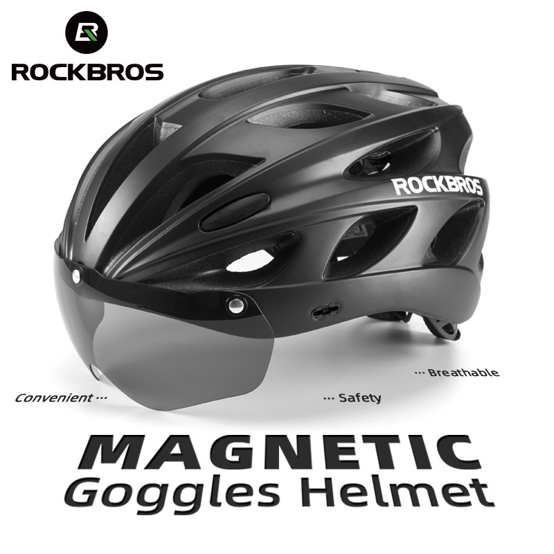 Local Delivery ROCKBROS Bike Helmet With Goggles Mtb Road Eps ...