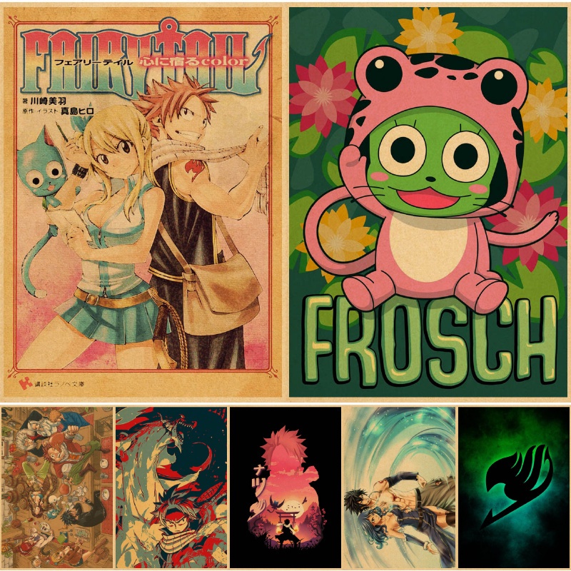 Fairy Tail Posters Kraft Paper Japanese Anime Prints Home Room Decor