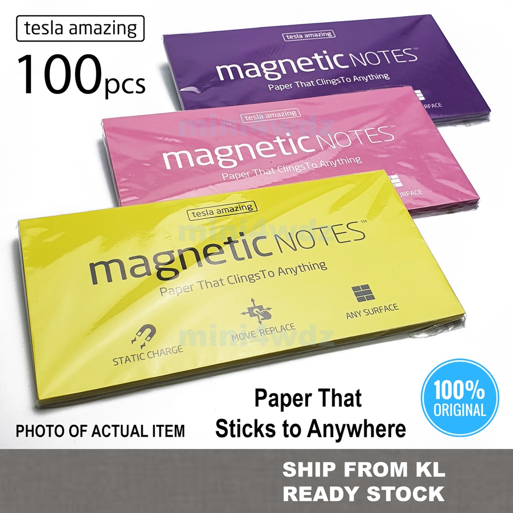 Tesla Amazing Sticky Notes Paper Sticks to Walls (Writing