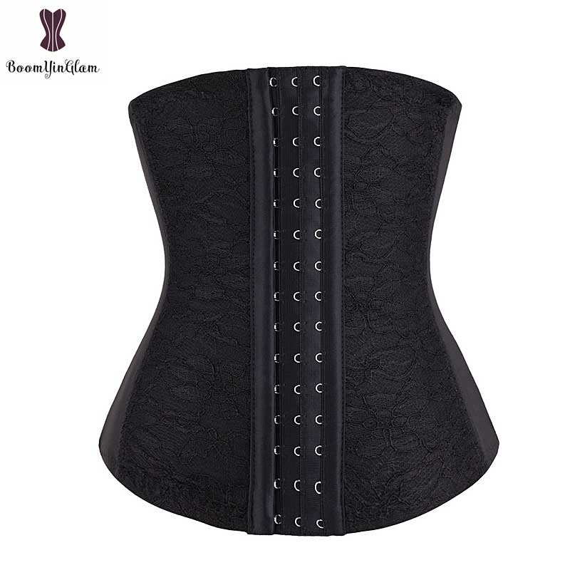 Black Lace Waist Trainer Cream White Red Steel Boned Corset Plus Size
