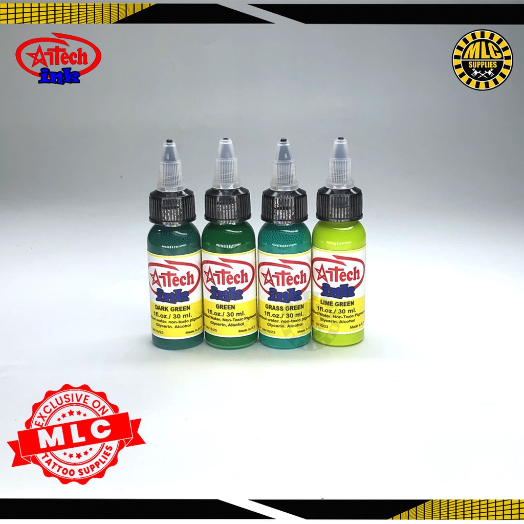ARTECH Green Shade 1oz (30ml) Tattoo Ink Permanent Pigment Original