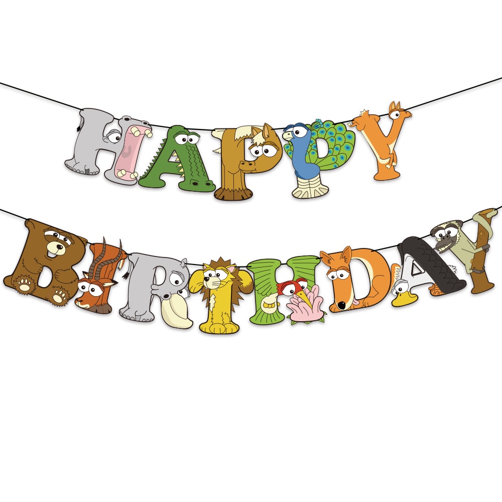 Woodland Birthday Balloons Banner Monkey Lion Theme Boy One Birthday