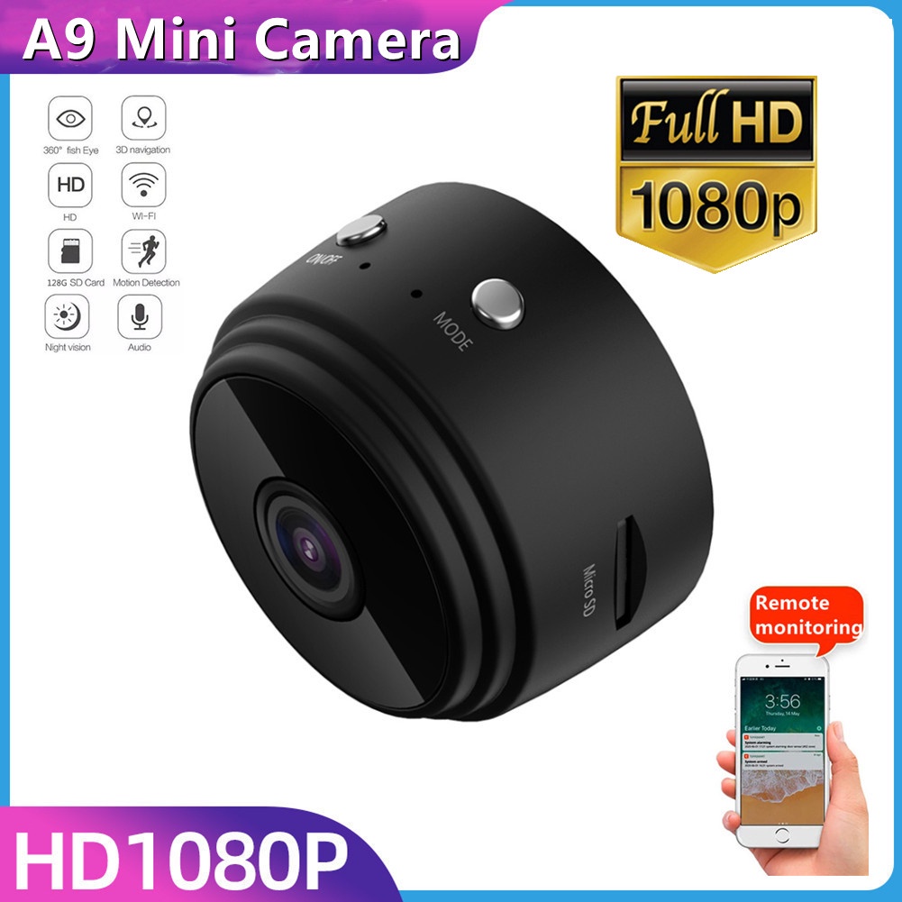 Tiny Smart Wireless WiFi Spy Camera – 1080p Hidden Security Cam With Night Vision & DVR For Indoor Use