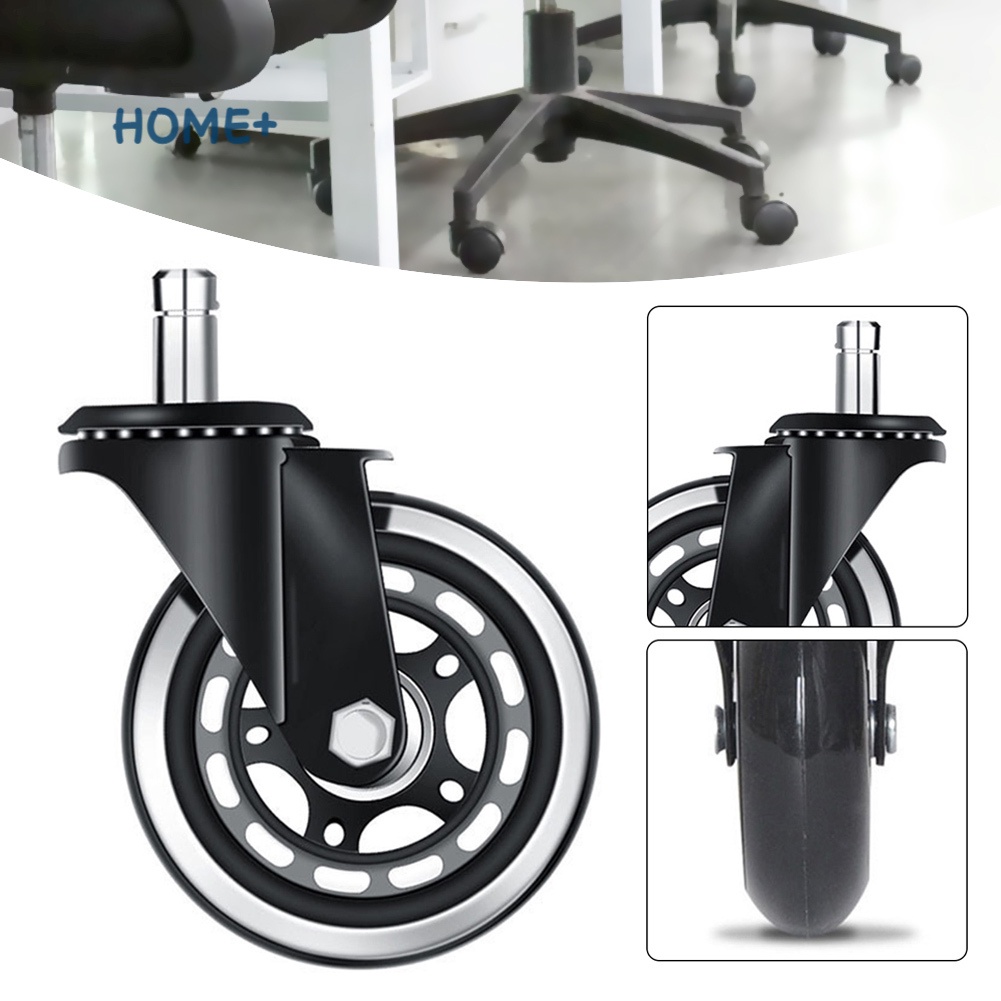 Office Chair Caster Wheels 360 Degrees Swivel PU Roller for Computer Chair Smooth & Quiet