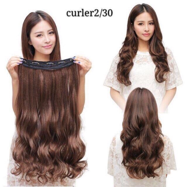 Beautiful Long Lady Extensions Hair Wave Curly Straight | Shopee ...