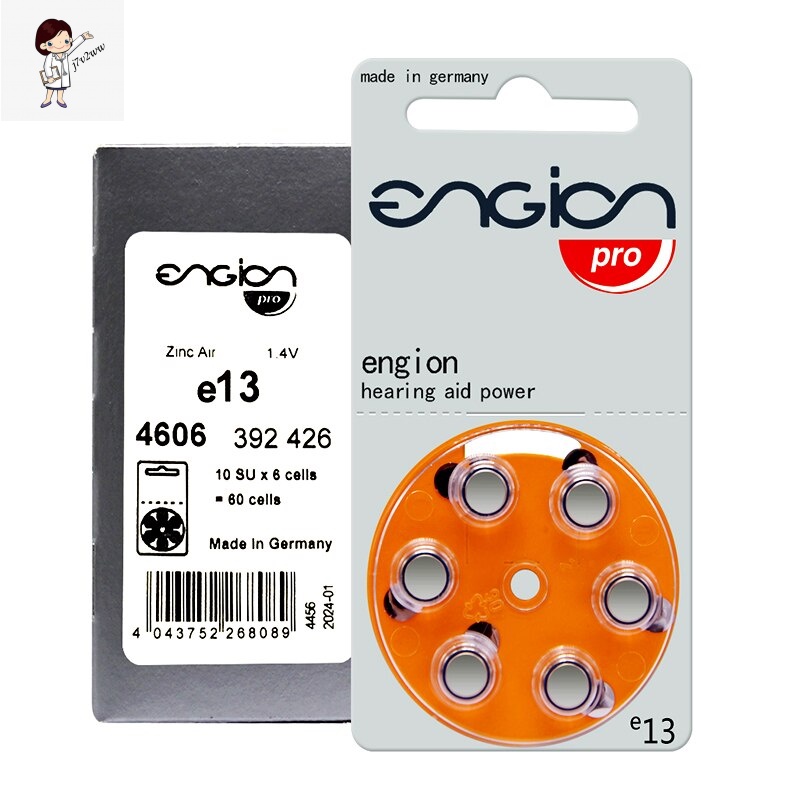 60pcs Engion Hearing Aid Batteries A13 13A 13 P13 PR48 Germany Cell ...