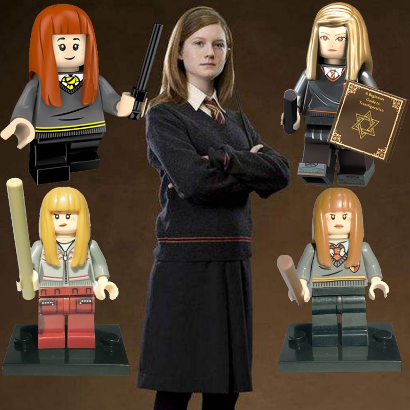 Harry Potter series minifigures compatible with lego Ginny Ron Weasley George building blocks birthday present for kids
