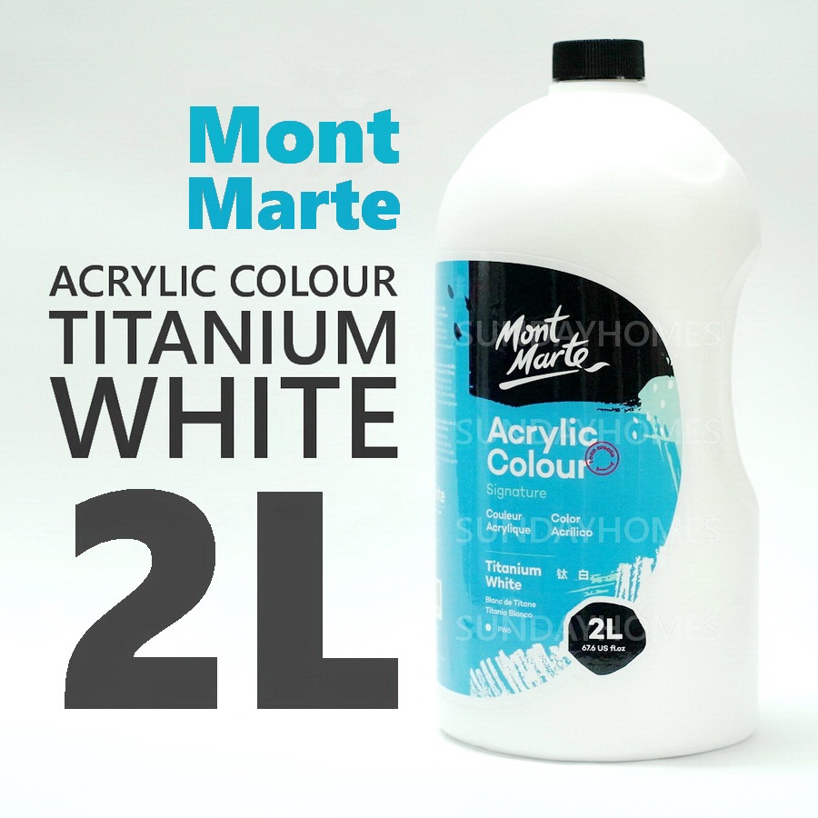 Acrylic Paint Mont Marte w/Pump 1L - Titanium White