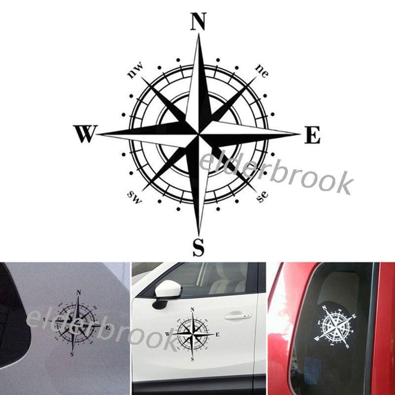 EDB*Art Design Vinyl NSWE Compass Car Stickers Decals Black/White 15cm ...