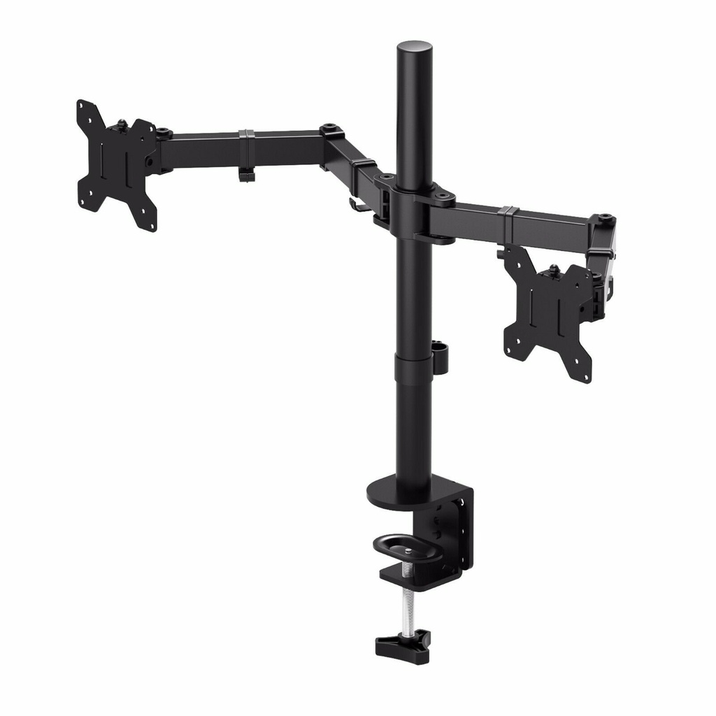 new Double Twin Arm Desk Mount Bracket LCD Computer Monitor Stand 10 ...