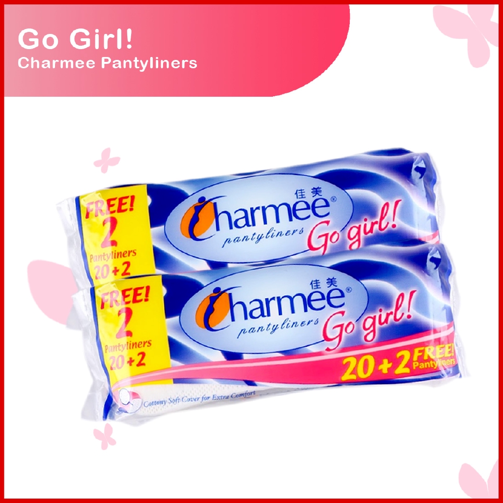 COD Charmee Go Girl Pantyliner 20 + 2 Pads Free!