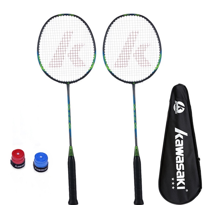 Kawasaki Badminton Racket 2 Pcs Kc100 Carbon Rackets For Beginners And