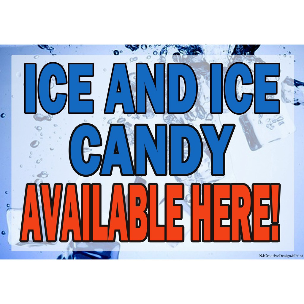 Ice And Ice Candy A4 Laminated Signage Shopee Philippines 6161