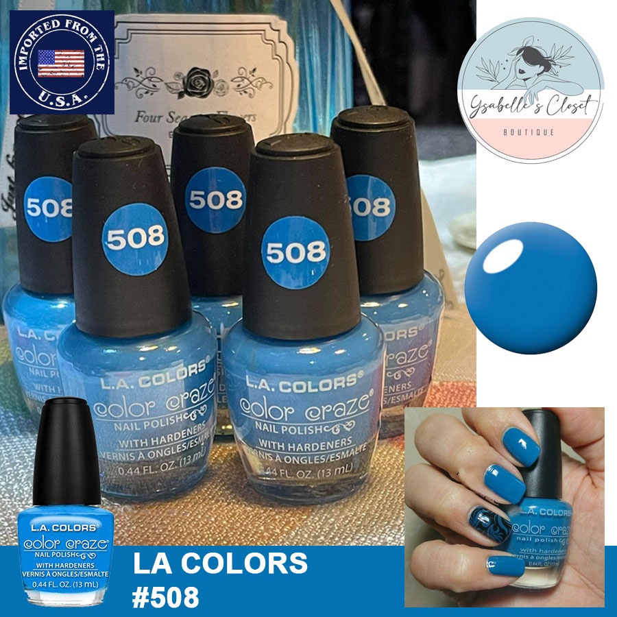 L.A. Colors Craze Nail Polish with Hardeners CNP508 AQUATIC Shopee