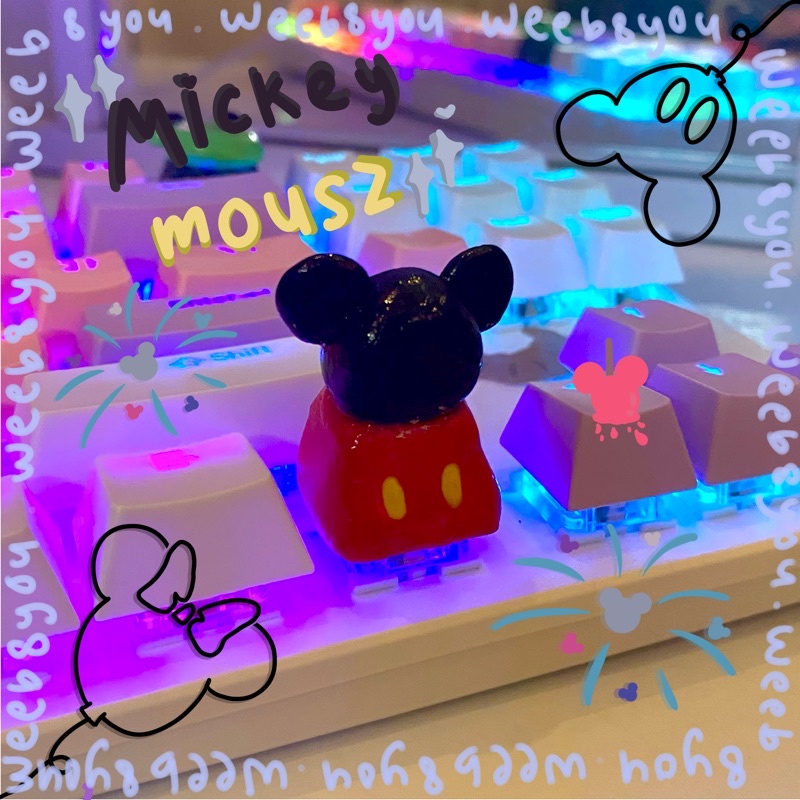 Artisan keycaps // sculpt keycap // mickey mouse keycap // mechanical ...