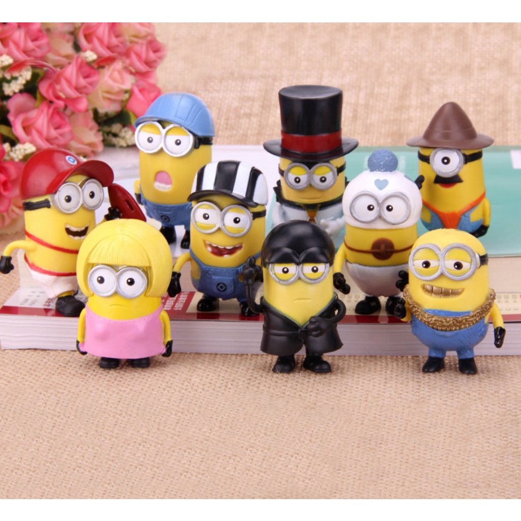 10pcs/set Despicable Me Minions Action Figures birthday gift children's ...